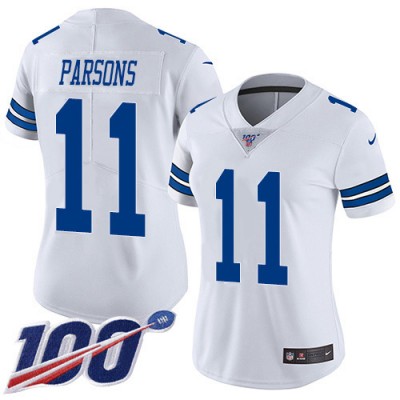 Nike Dallas Cowboys #11 Micah Parsons White Women's Stitched NFL 100th Season Vapor Untouchable Limited Jersey